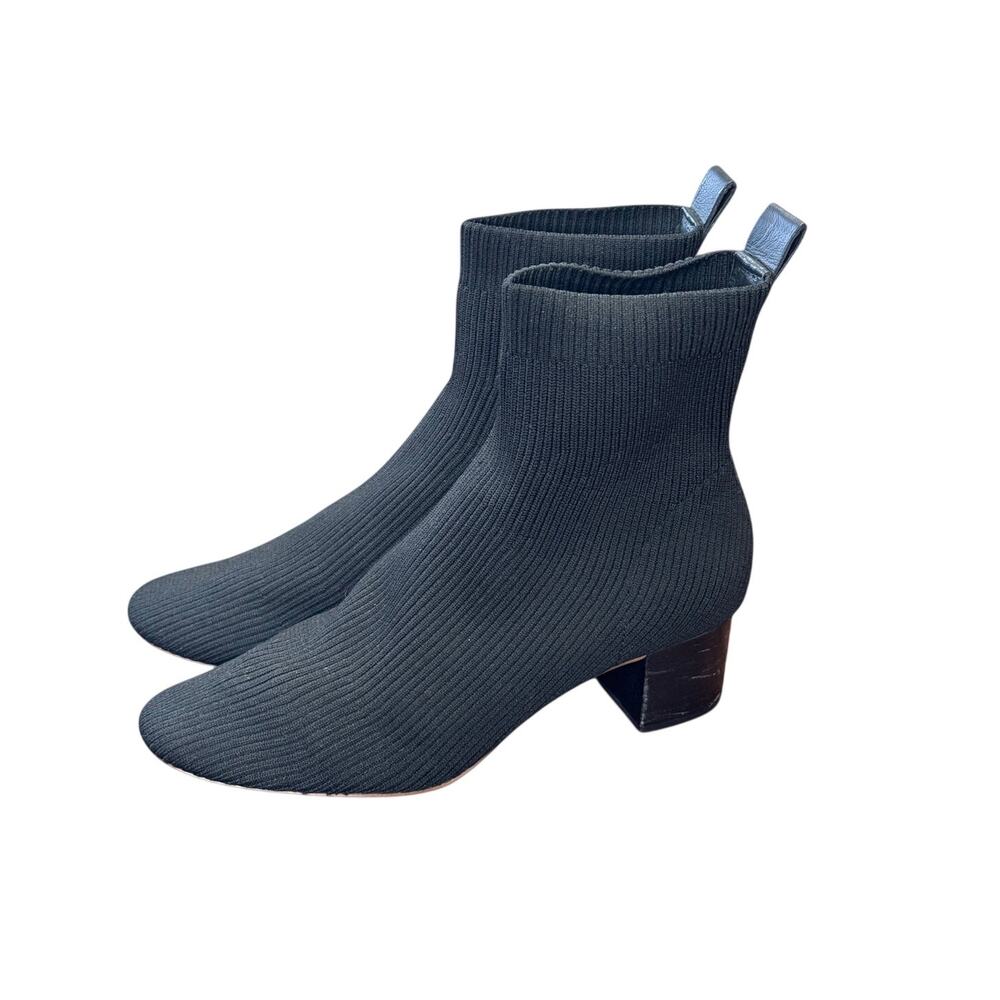 Everlane The Glove Sock Black Women's Boot Stretch Knit with Block Heel Size 9